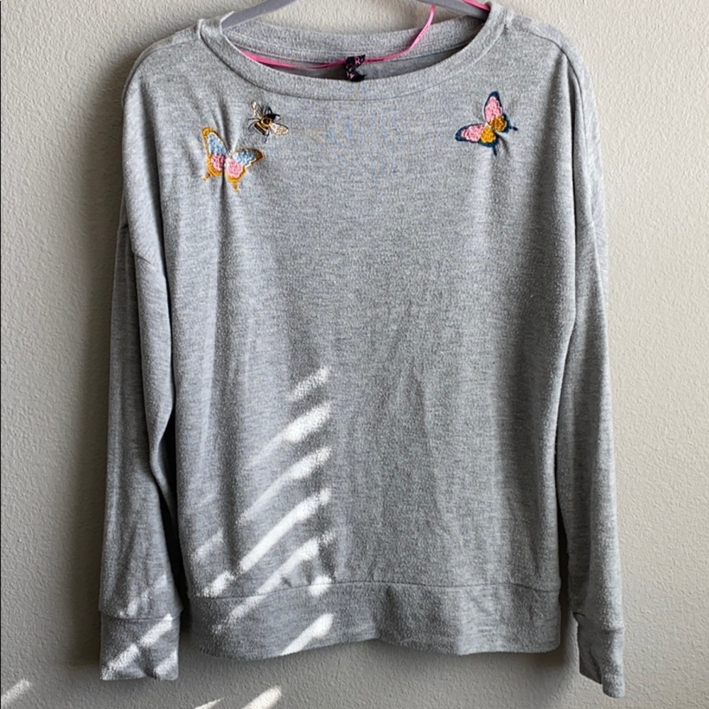 Butterfly Embroidered Betsey Johnson Crewneck